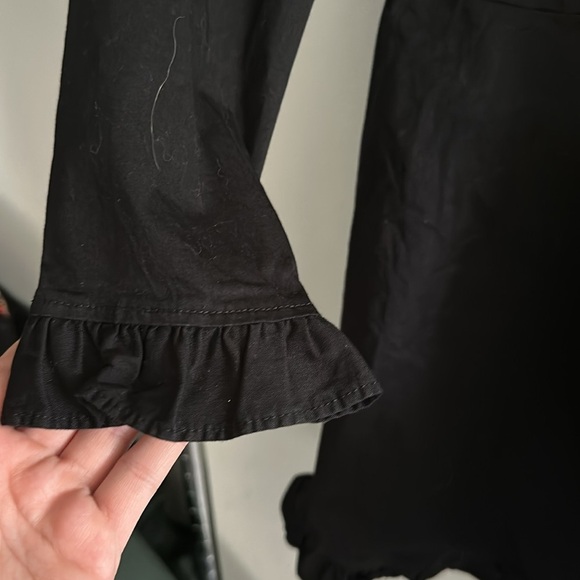 Black Zara long sleeve ruffle dress size small - Picture 3 of 6